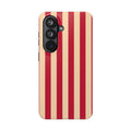 Retro Red & Cream Stripe Phone Case — Tough Protective Cover