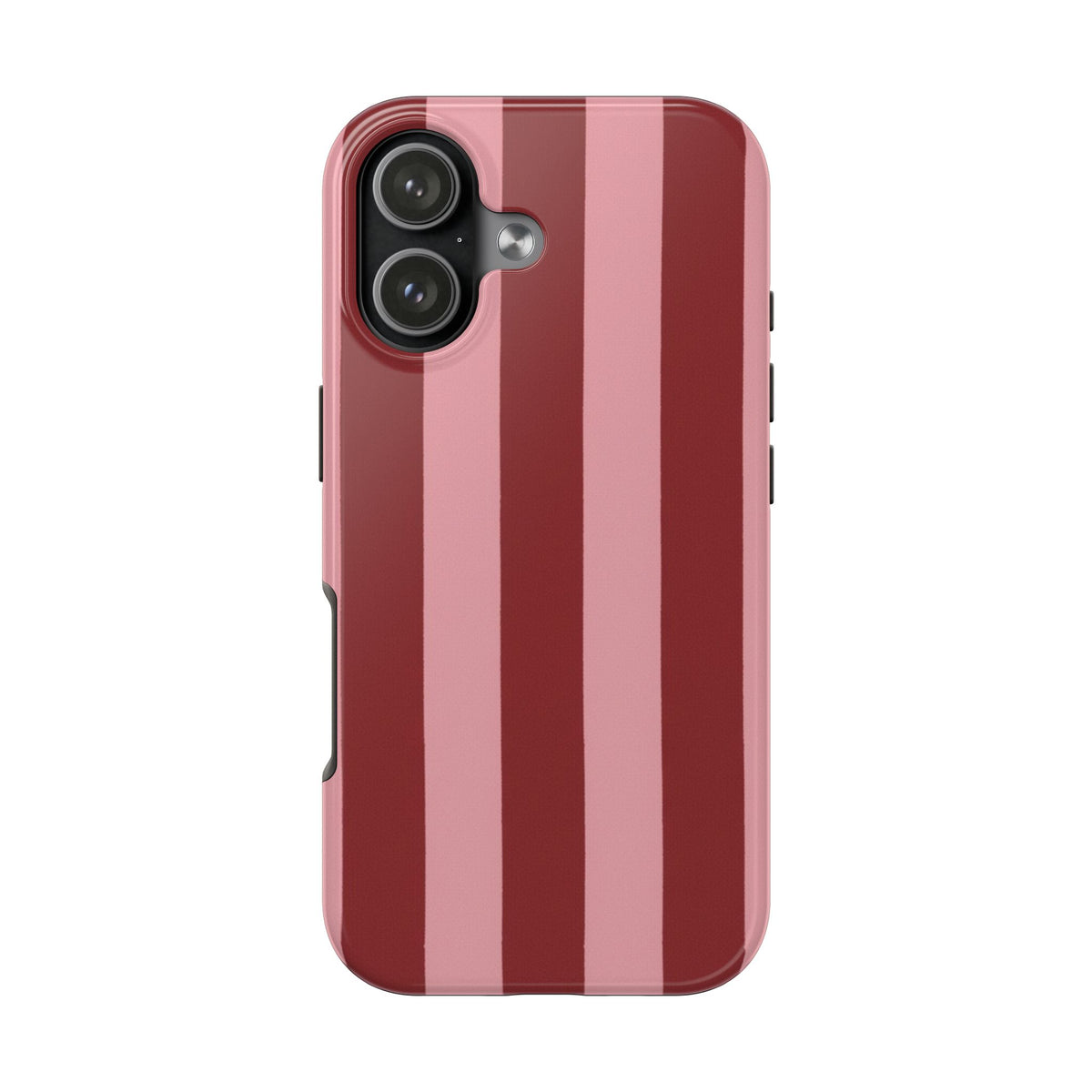 Striped Burgundy & Blush Phone Case