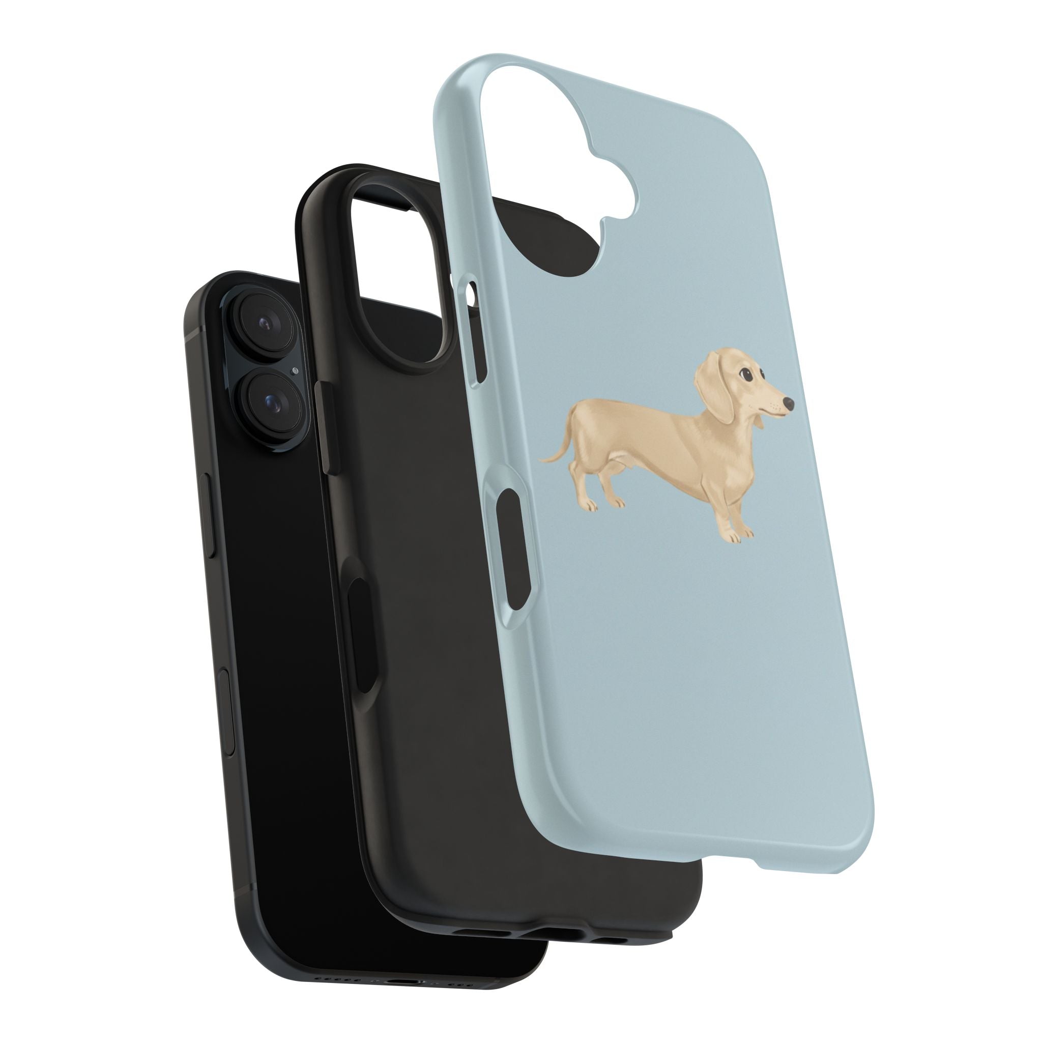 Tough Phone Cases, Dachshund Dog Blue Protective Cover, Strong Phone Shell, Rugged Device Case, Hard Smartphone Sleeve, Resilient Mobile