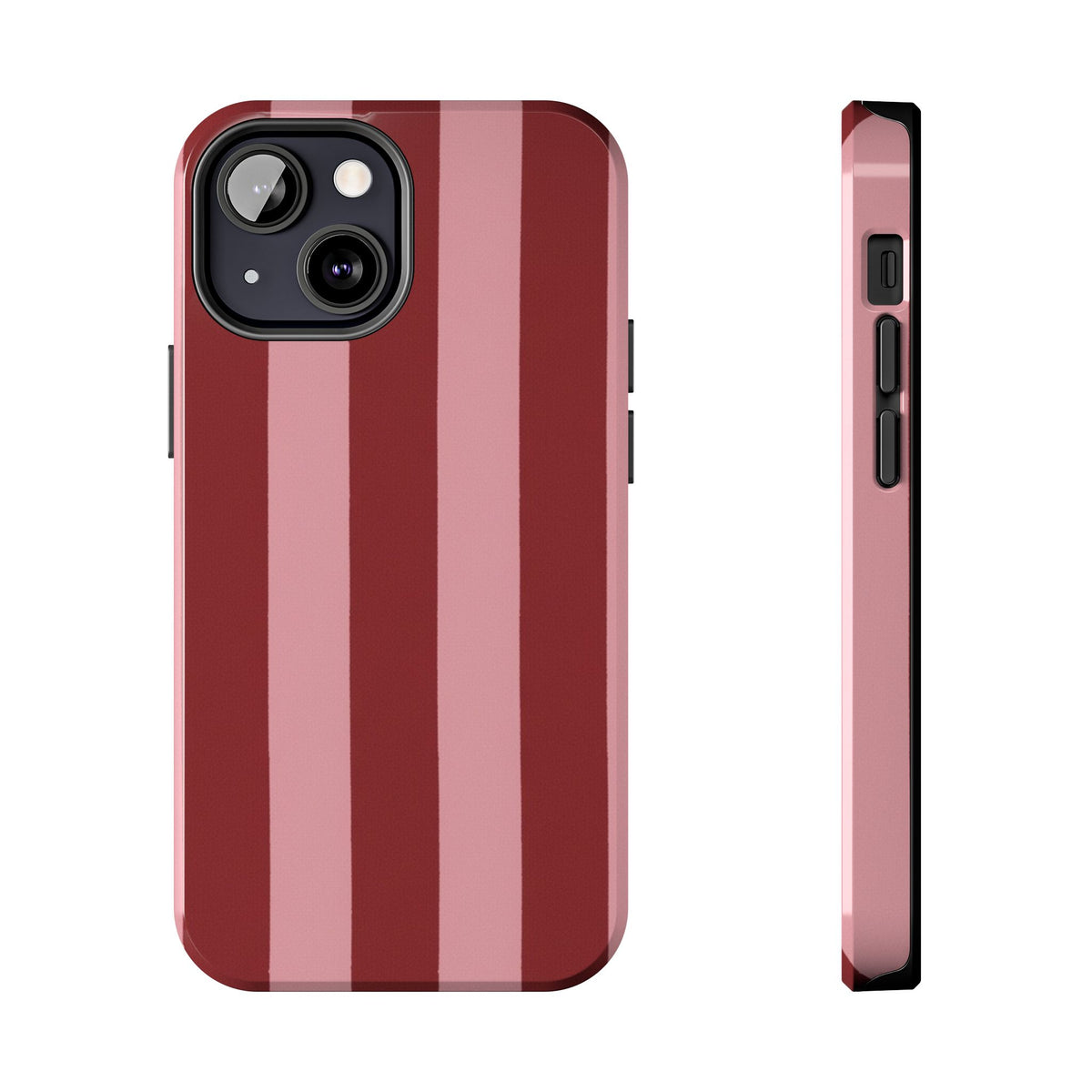Striped Burgundy & Blush Phone Case
