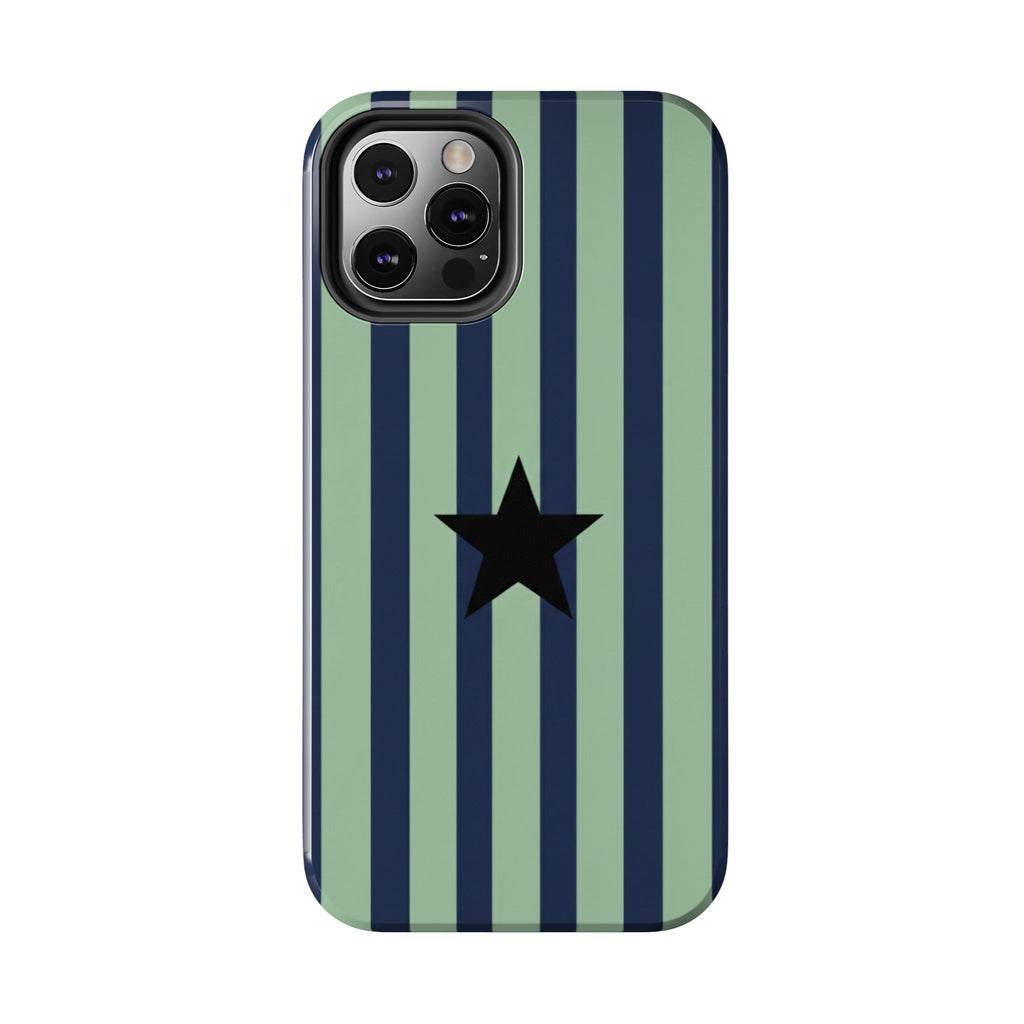 Stylish Tough Phone Cases, Durable Smartphone Covers, Trendy Tech Accessories, Unique Gifts for Teens, Striped Star Design