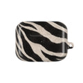 Zebra Print AirPod Case | Black White Stripes, Faux Fur Pattern
