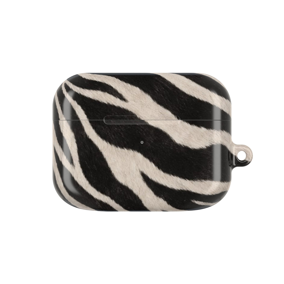 Zebra Print AirPod Case | Black White Stripes, Faux Fur Pattern