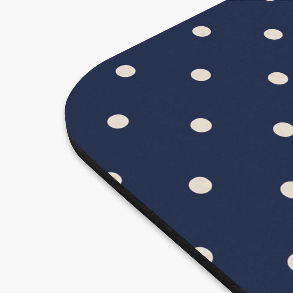 Navy Polka Dot Mouse Pad