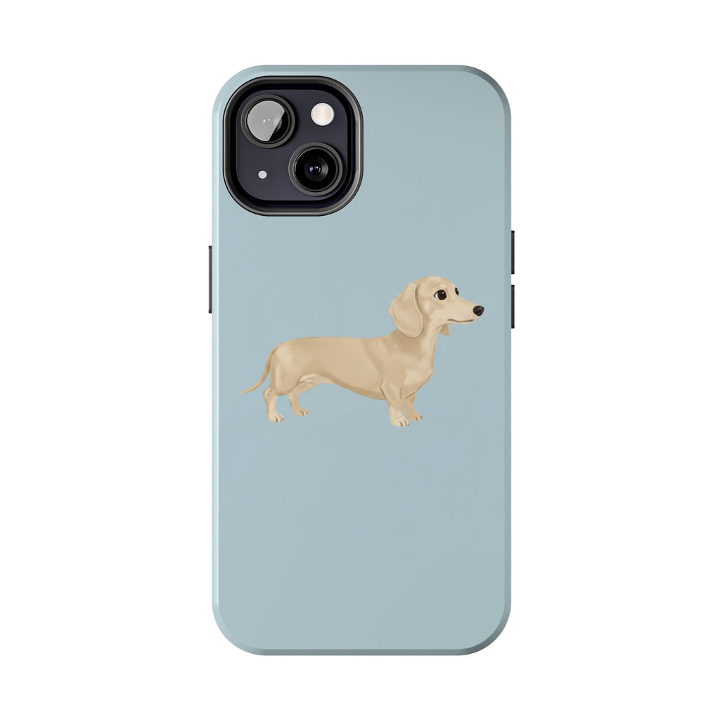 Tough Phone Cases, Dachshund Dog Blue Protective Cover, Strong Phone Shell, Rugged Device Case, Hard Smartphone Sleeve, Resilient Mobile