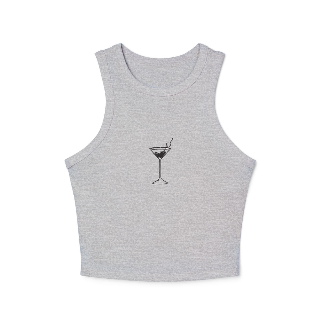 Minimal Martini Glass Tank Top | Cocktail Graphic Racerback