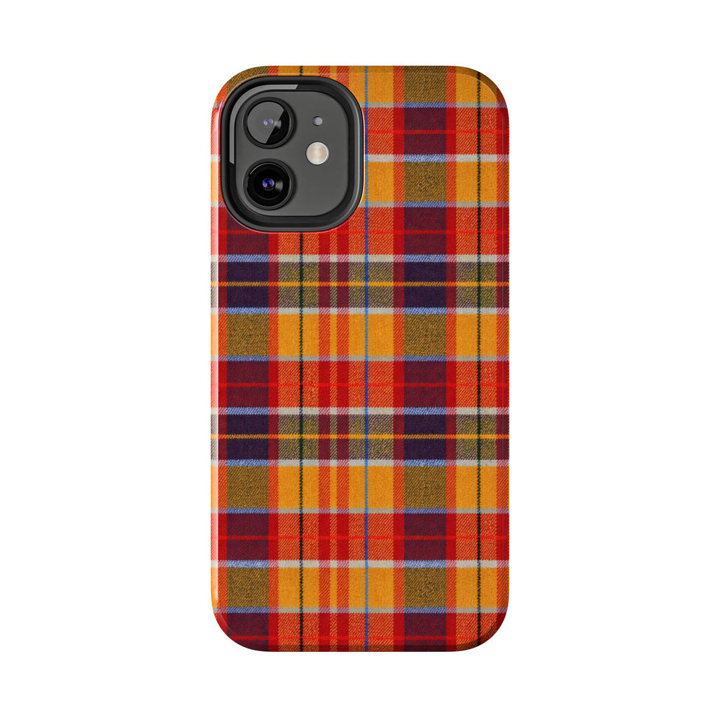 Autumn Plaid Tough Phone Case | Orange Red Yellow Plaid