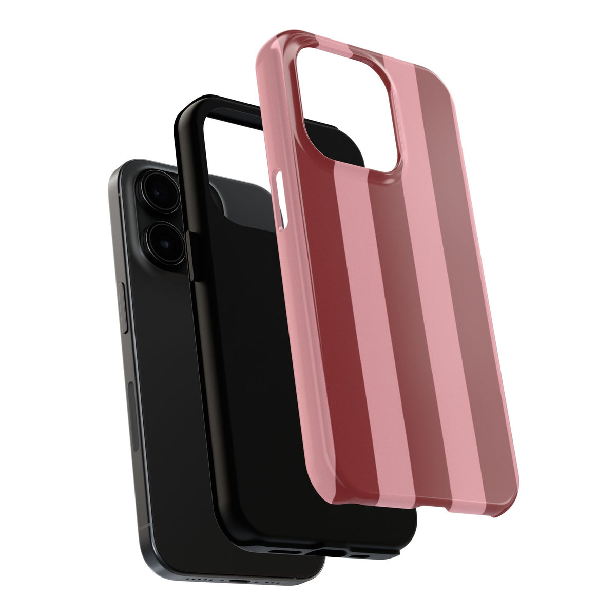 Striped Burgundy & Blush Phone Case