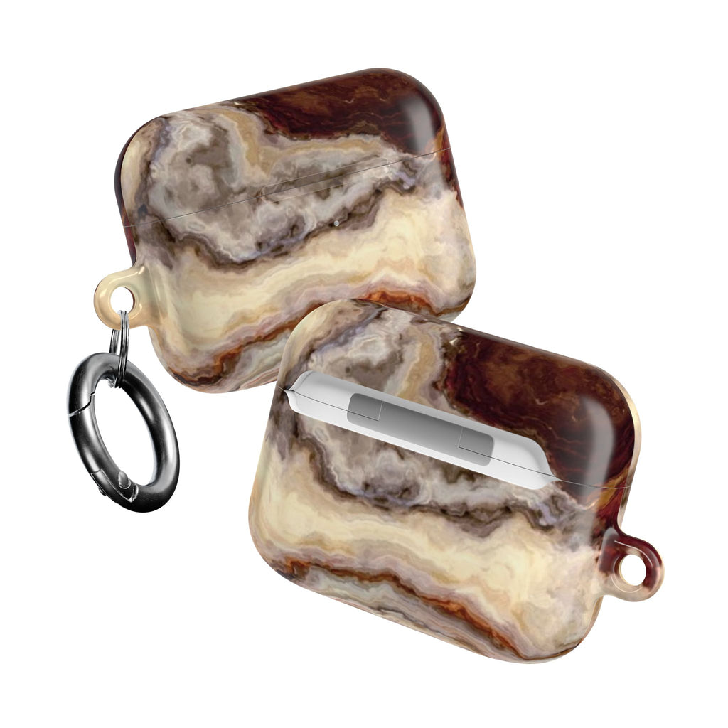 Brown Marble Pattern AirPod Case