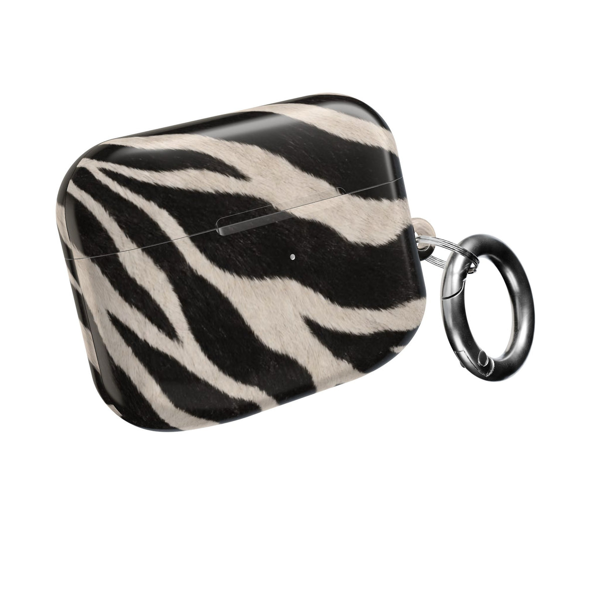 Zebra Print AirPod Case | Black White Stripes, Faux Fur Pattern