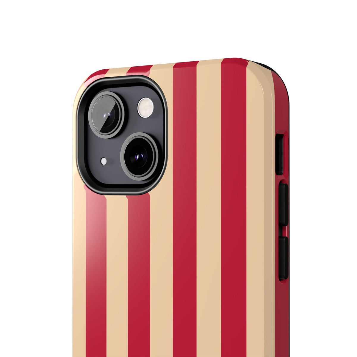 Retro Red & Cream Stripe Phone Case — Tough Protective Cover