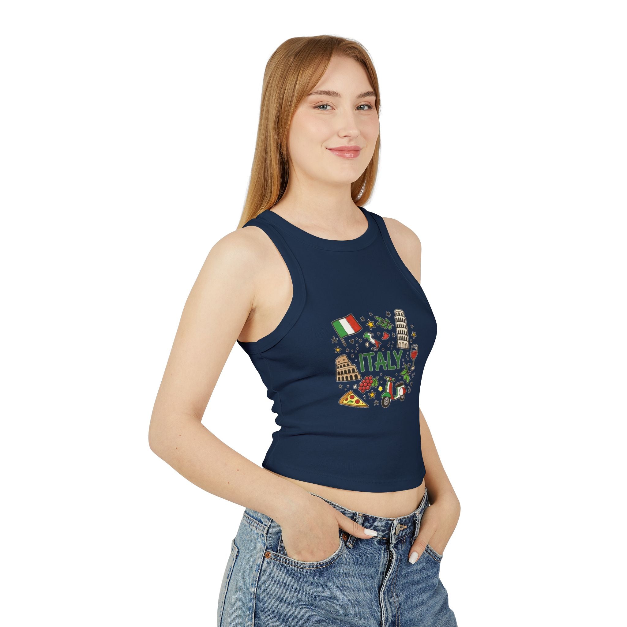 Italy Icons Tank Top | Leaning Tower, Pizza, Vespa, Flag
