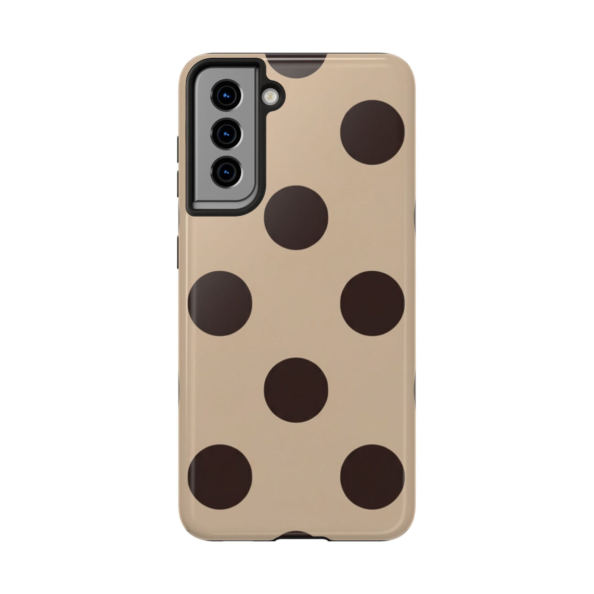 Chocolate Polka Dot Tough Phone Case — Beige Protective Phone Cover