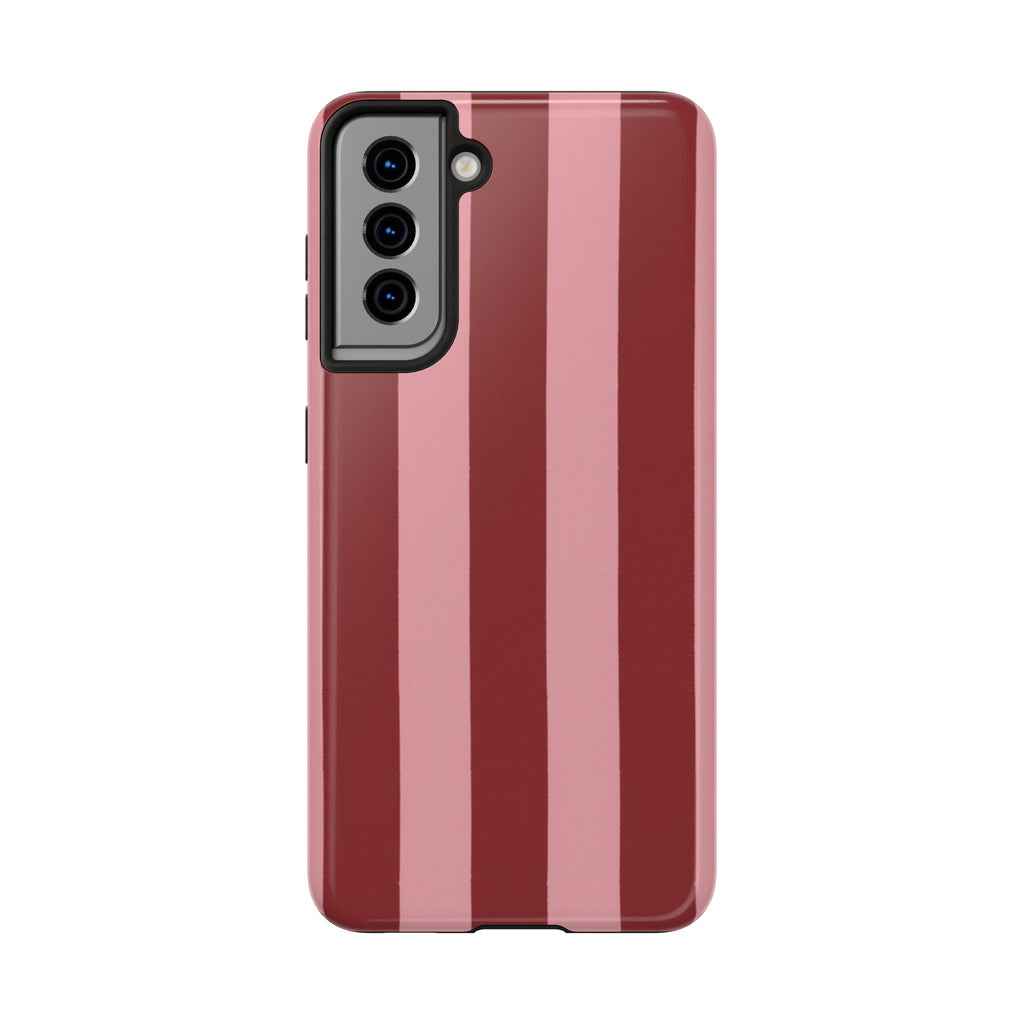 Striped Burgundy & Blush Phone Case