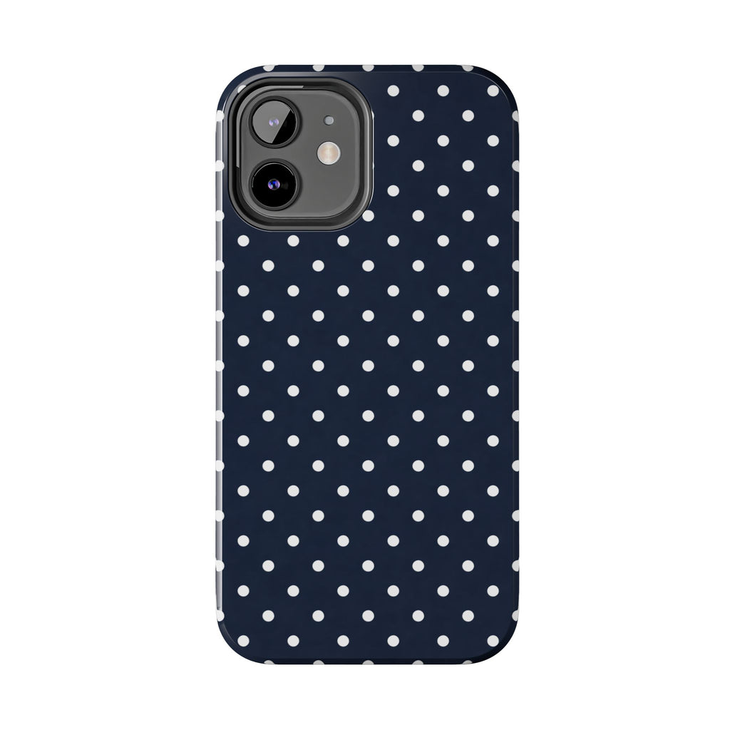 Navy Polka Dot Phone Case
