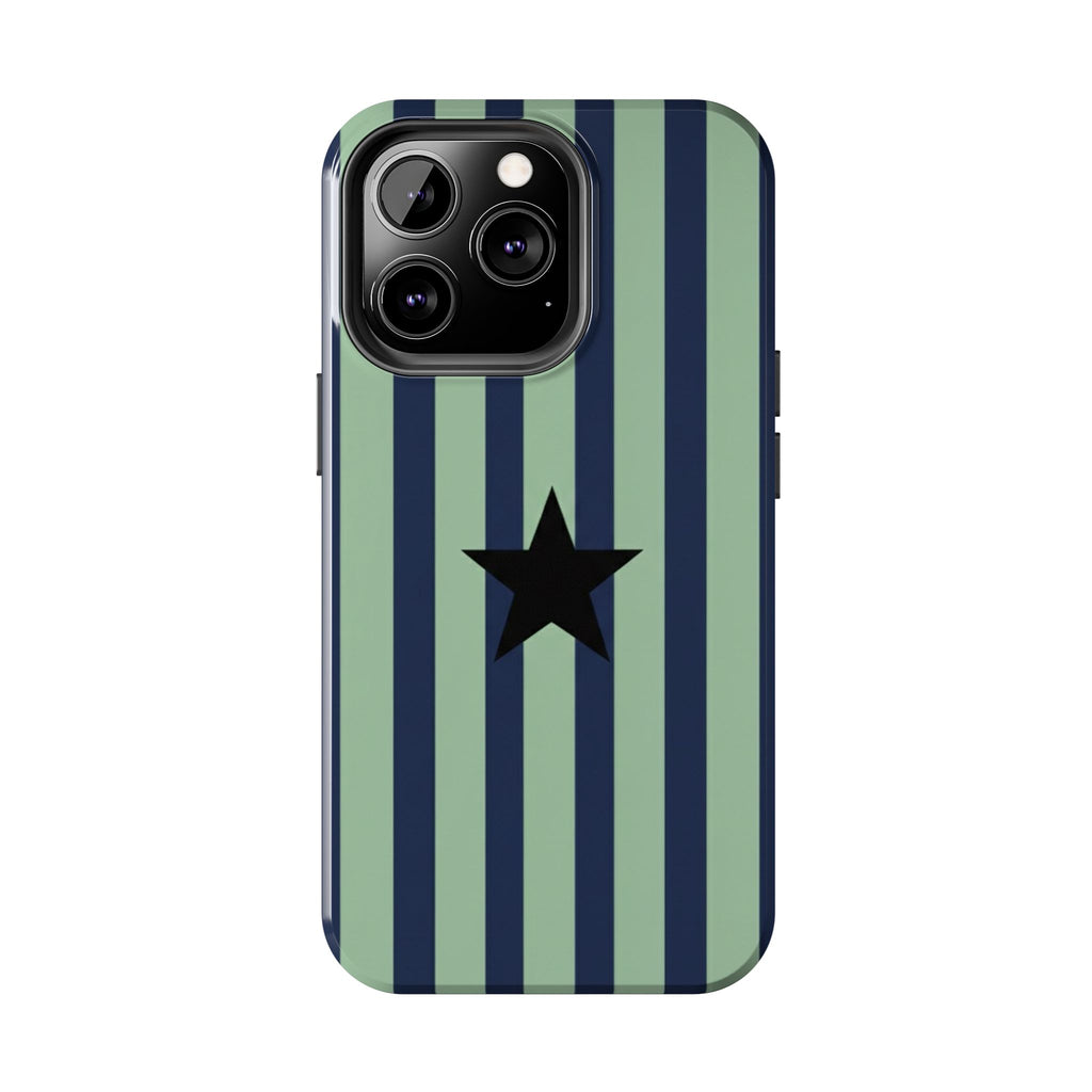 Stylish Tough Phone Cases, Durable Smartphone Covers, Trendy Tech Accessories, Unique Gifts for Teens, Striped Star Design
