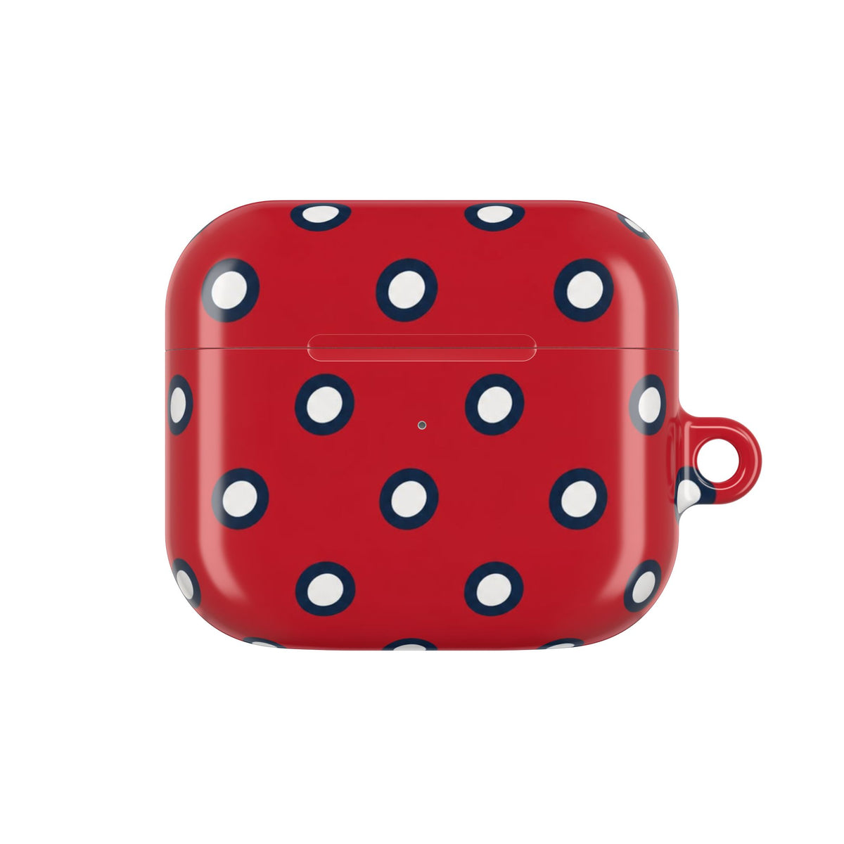 Navy Polka Dot Red AirPod Case