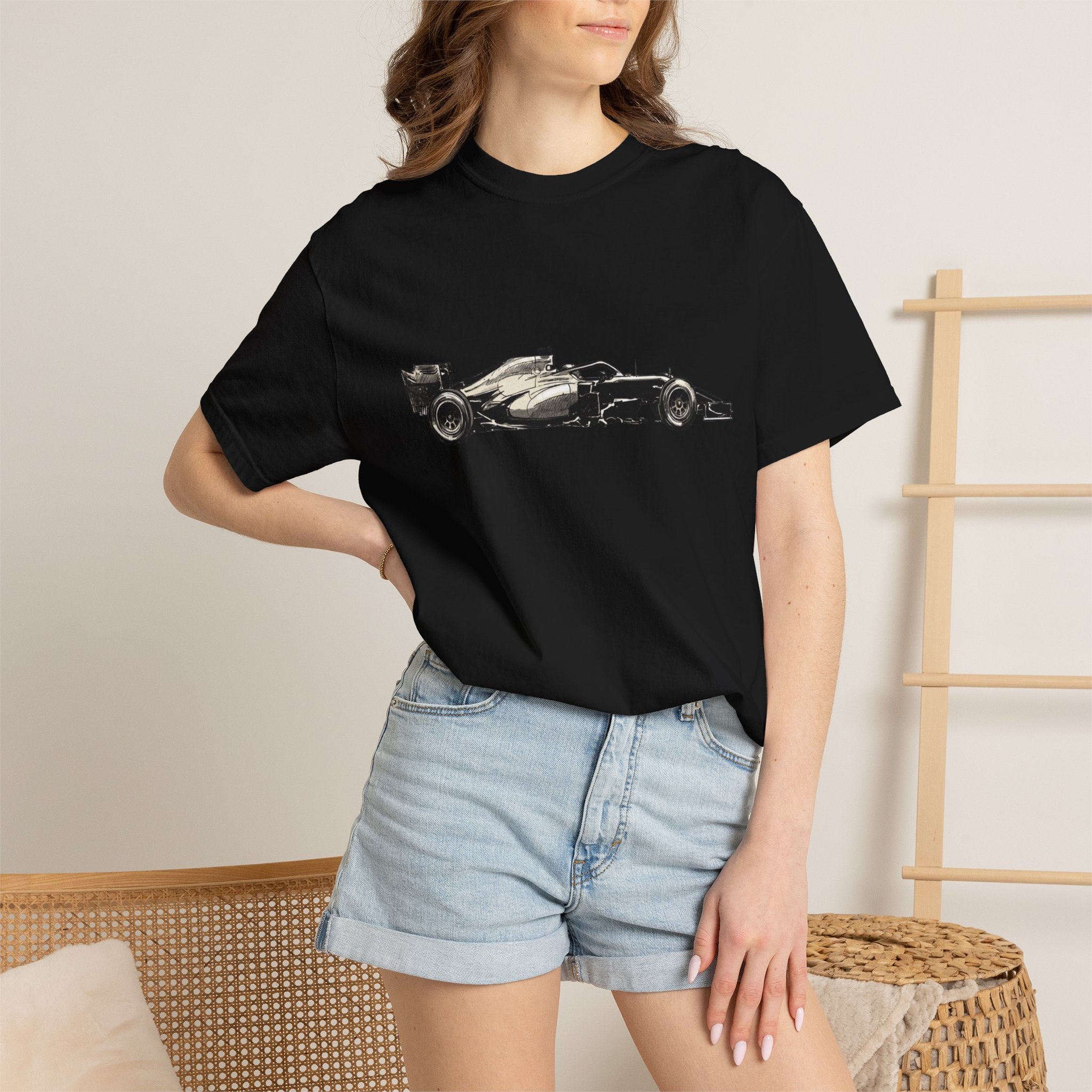 Vintage F1 Car Unisex Garment-Dyed T-shirt, Racing Tee, Motorsport Shirt, Race Car Lover Gift, Car Enthusiast Top