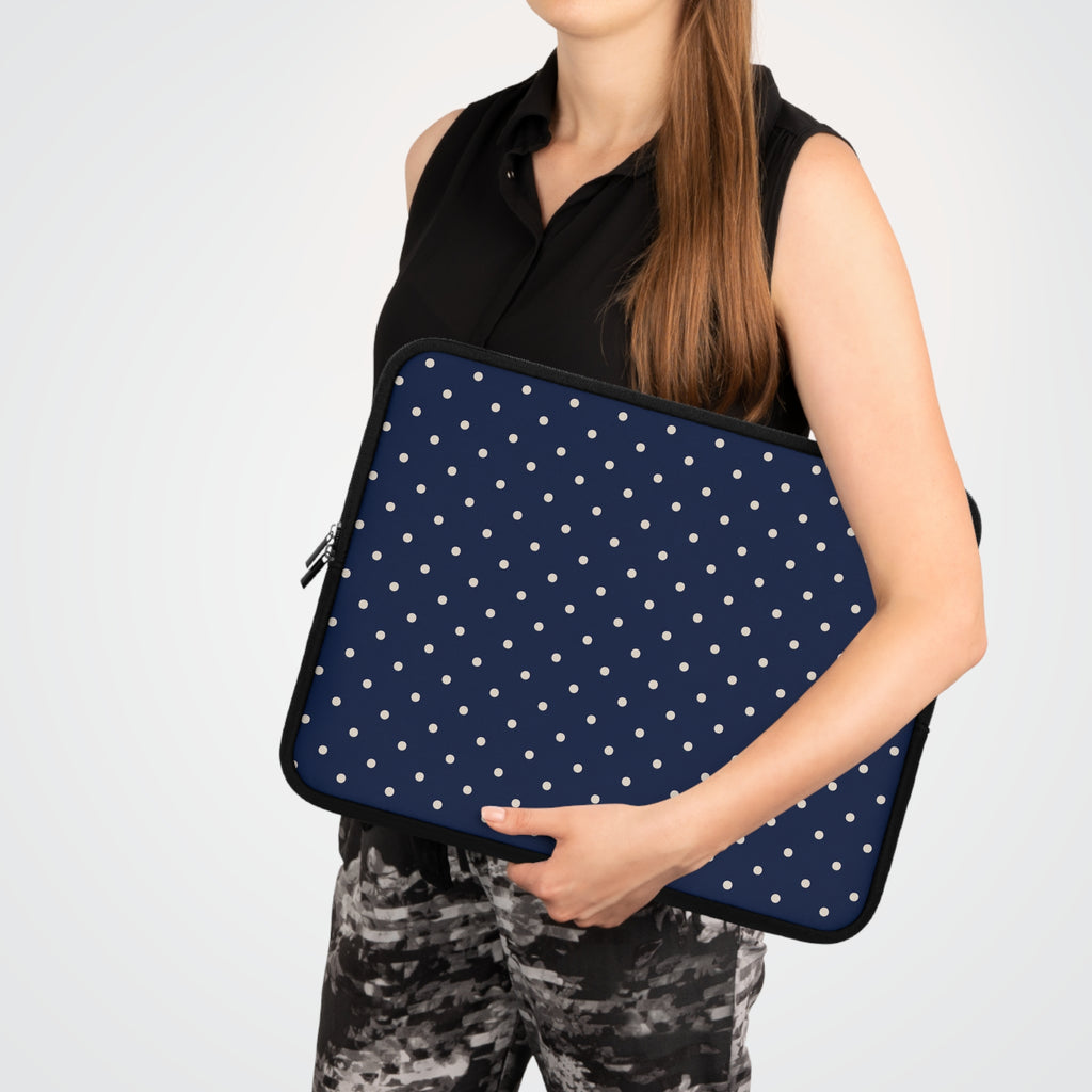 Navy Polka Dot Laptop Sleeve