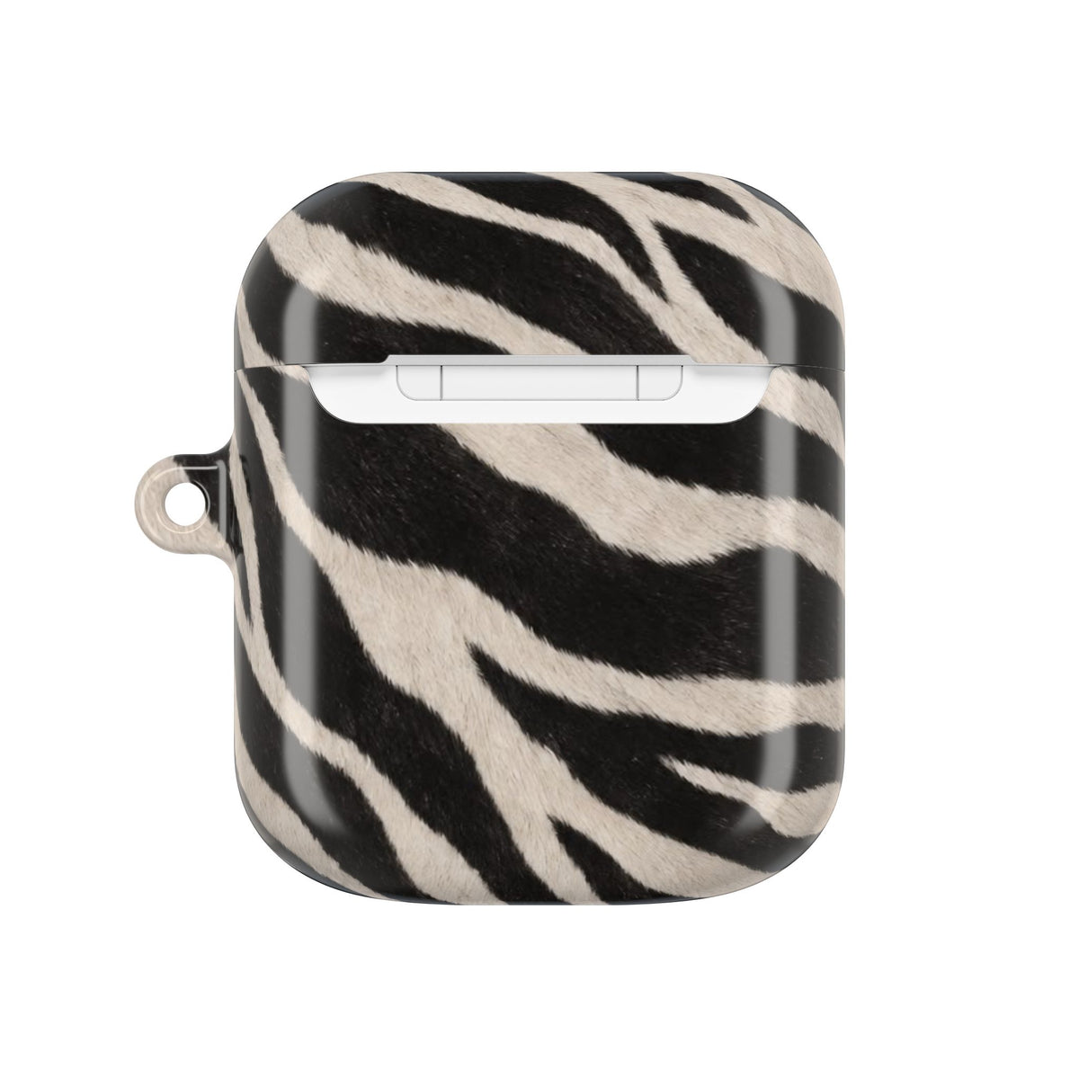 Zebra Print AirPod Case | Black White Stripes, Faux Fur Pattern