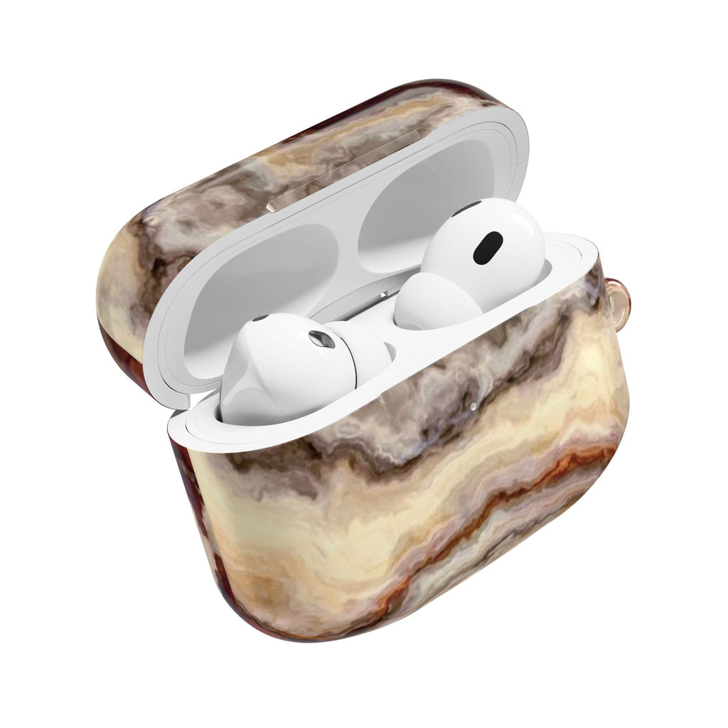 Brown Marble Pattern AirPod Case