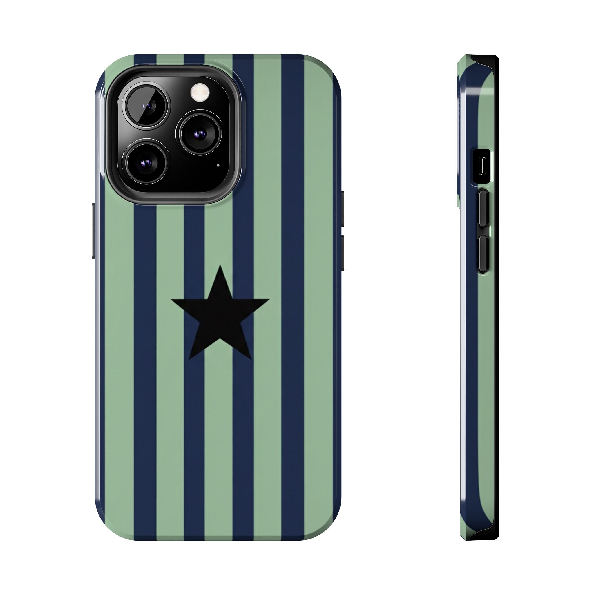Stylish Tough Phone Cases, Durable Smartphone Covers, Trendy Tech Accessories, Unique Gifts for Teens, Striped Star Design