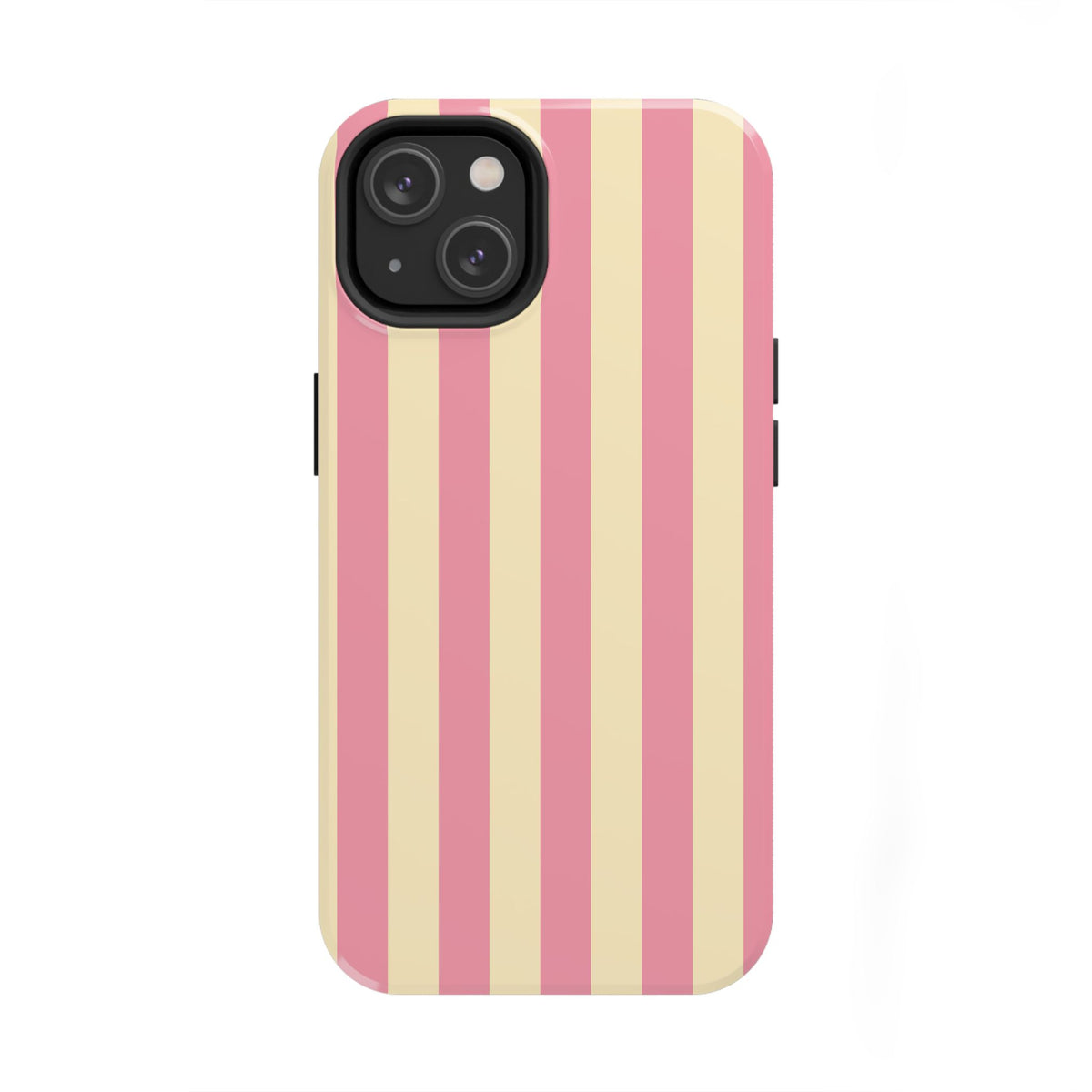 Pink Cream Vertical Candy Stripe Phone Case | Tough Phone Cases