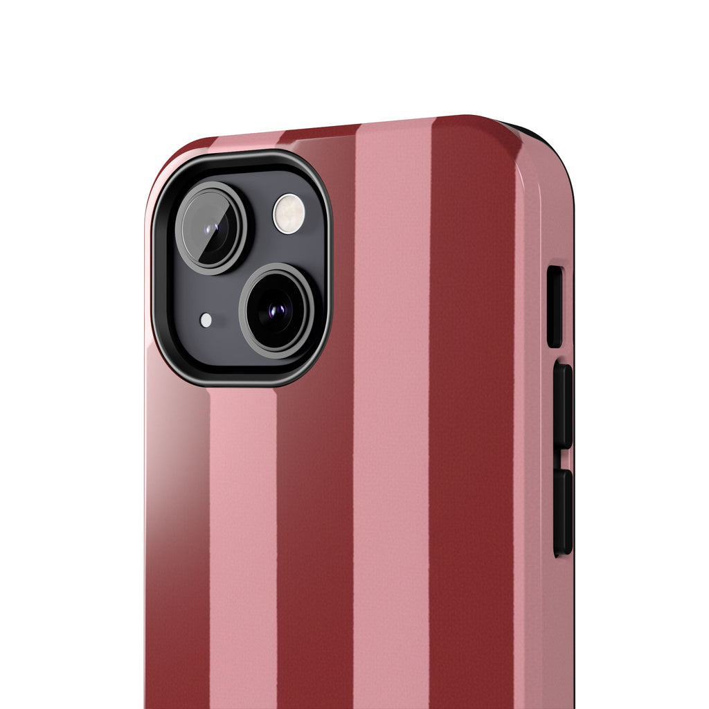 Striped Burgundy & Blush Phone Case