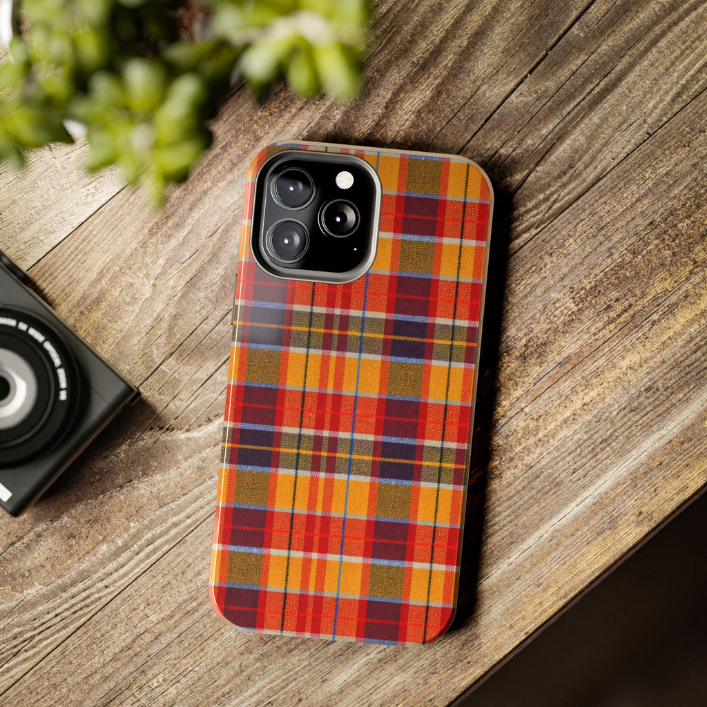 Autumn Plaid Tough Phone Case | Orange Red Yellow Plaid