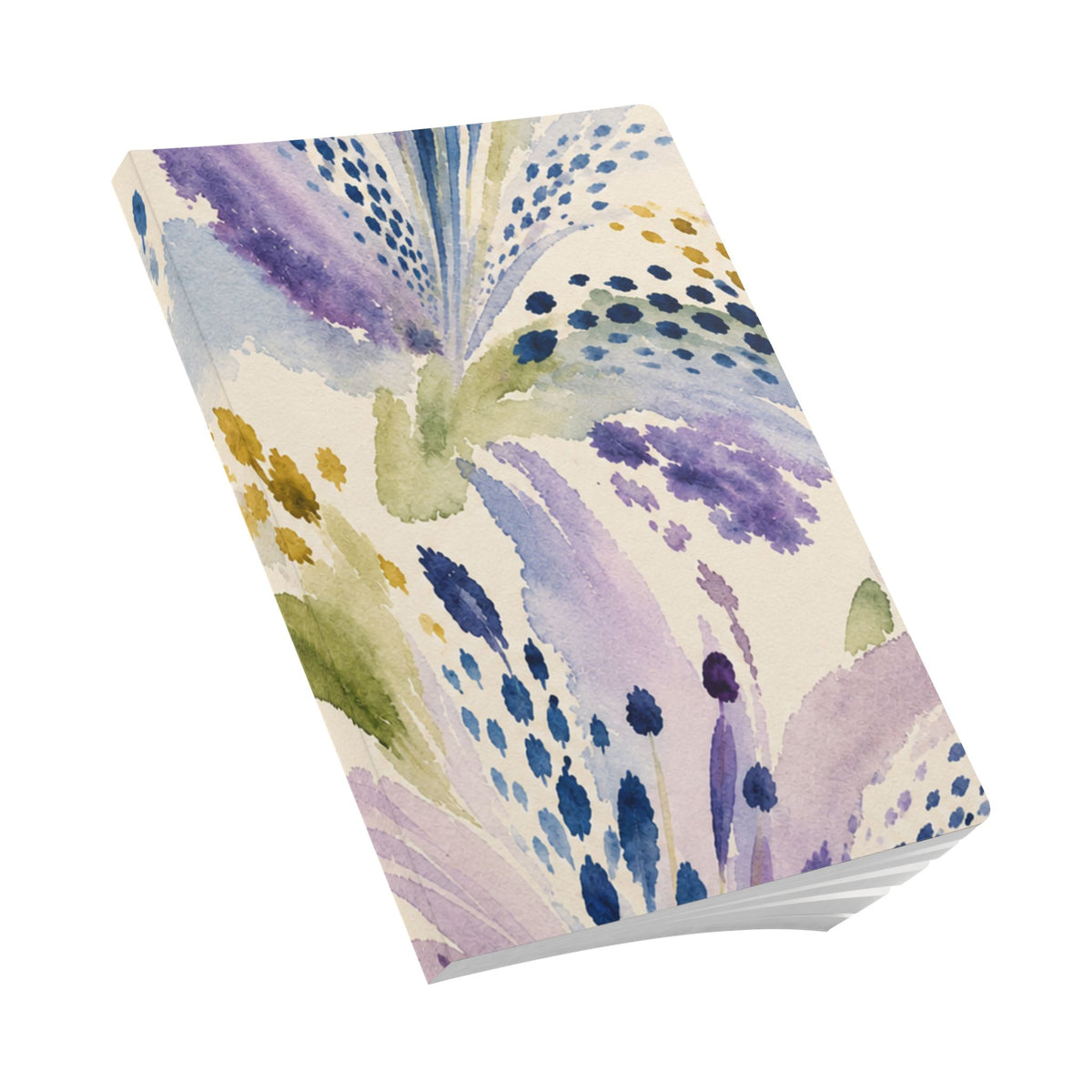 Watercolor Floral Abstract Softcover Journal | Pastel Botanical Notebook