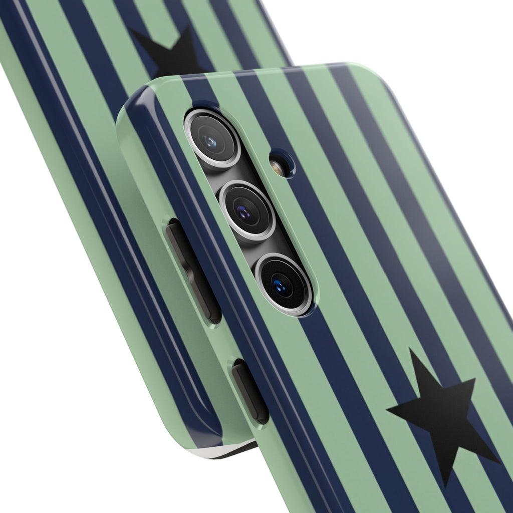 Stylish Tough Phone Cases, Durable Smartphone Covers, Trendy Tech Accessories, Unique Gifts for Teens, Striped Star Design