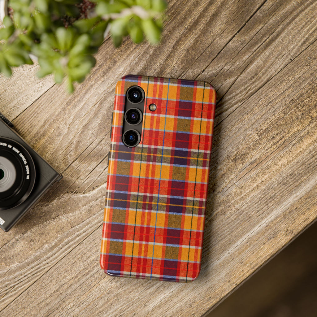 Autumn Plaid Tough Phone Case | Orange Red Yellow Plaid