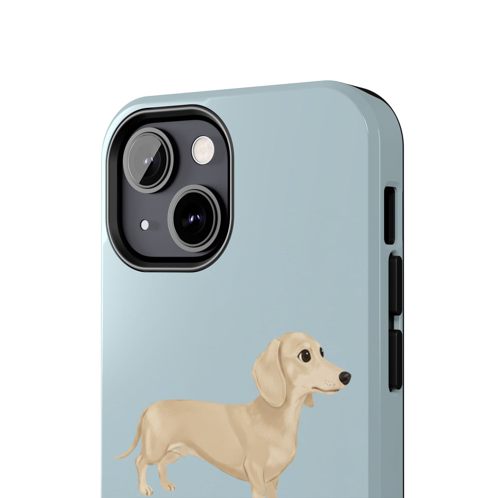 Tough Phone Cases, Dachshund Dog Blue Protective Cover, Strong Phone Shell, Rugged Device Case, Hard Smartphone Sleeve, Resilient Mobile