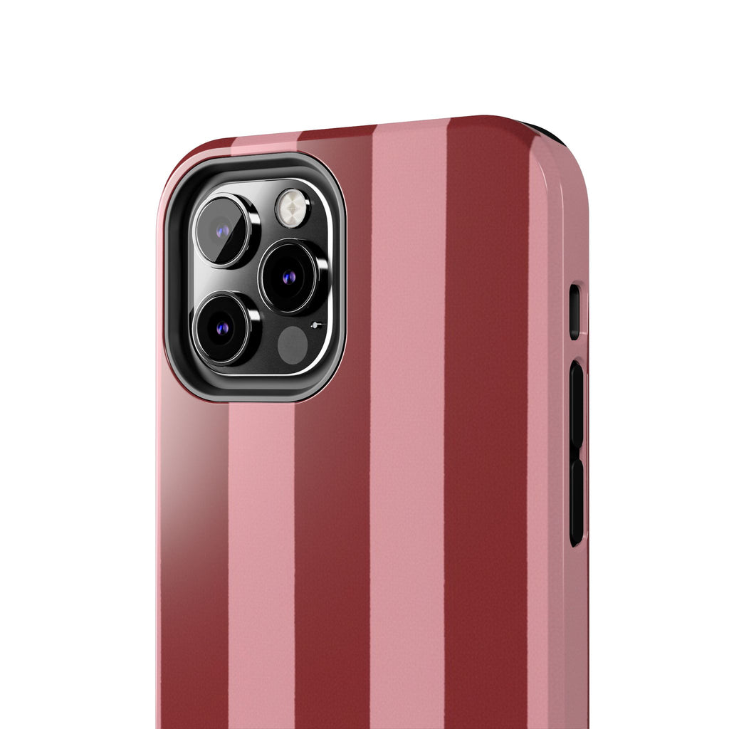 Striped Burgundy & Blush Phone Case