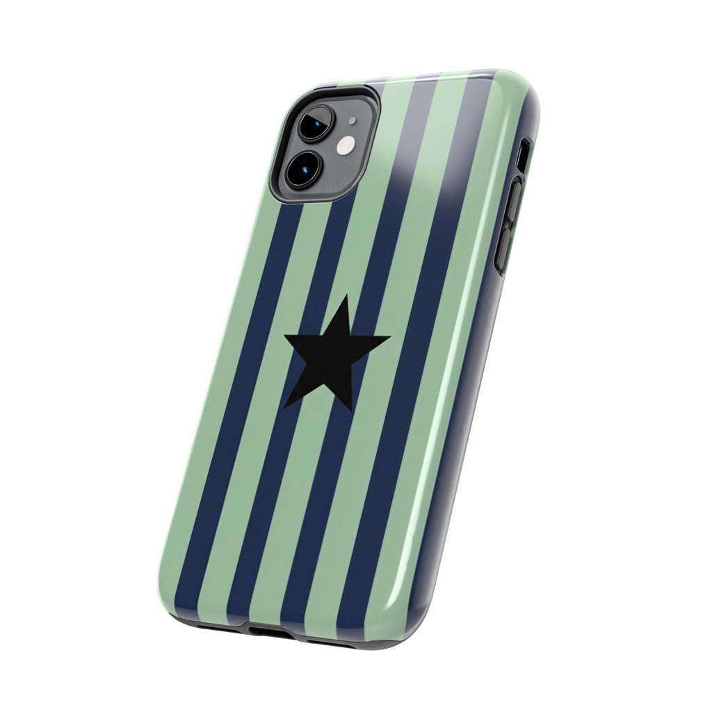 Stylish Tough Phone Cases, Durable Smartphone Covers, Trendy Tech Accessories, Unique Gifts for Teens, Striped Star Design