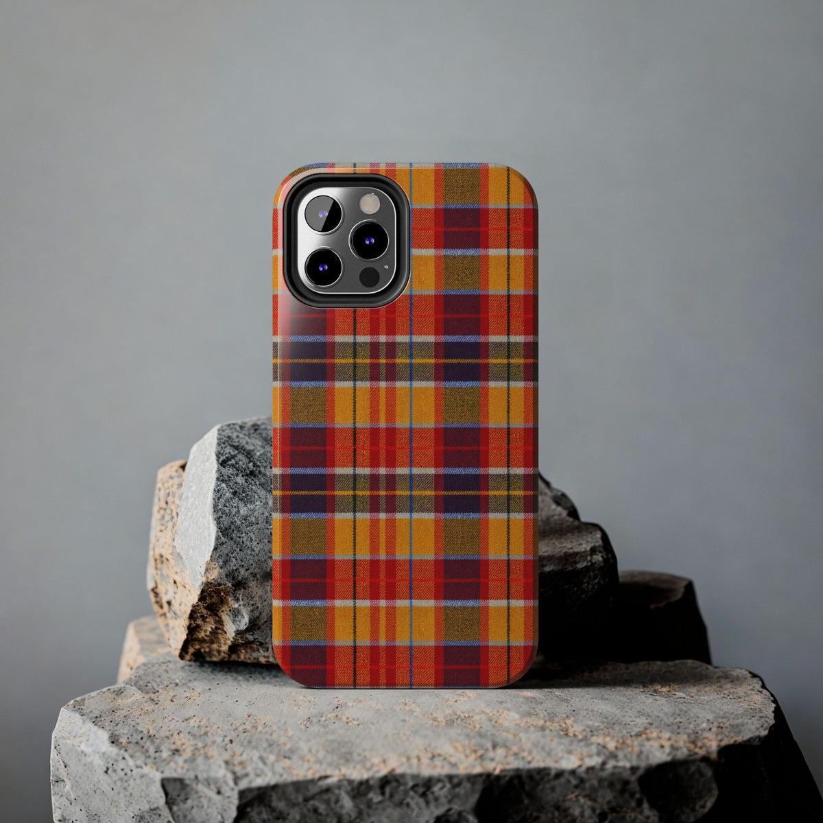 Autumn Plaid Tough Phone Case | Orange Red Yellow Plaid