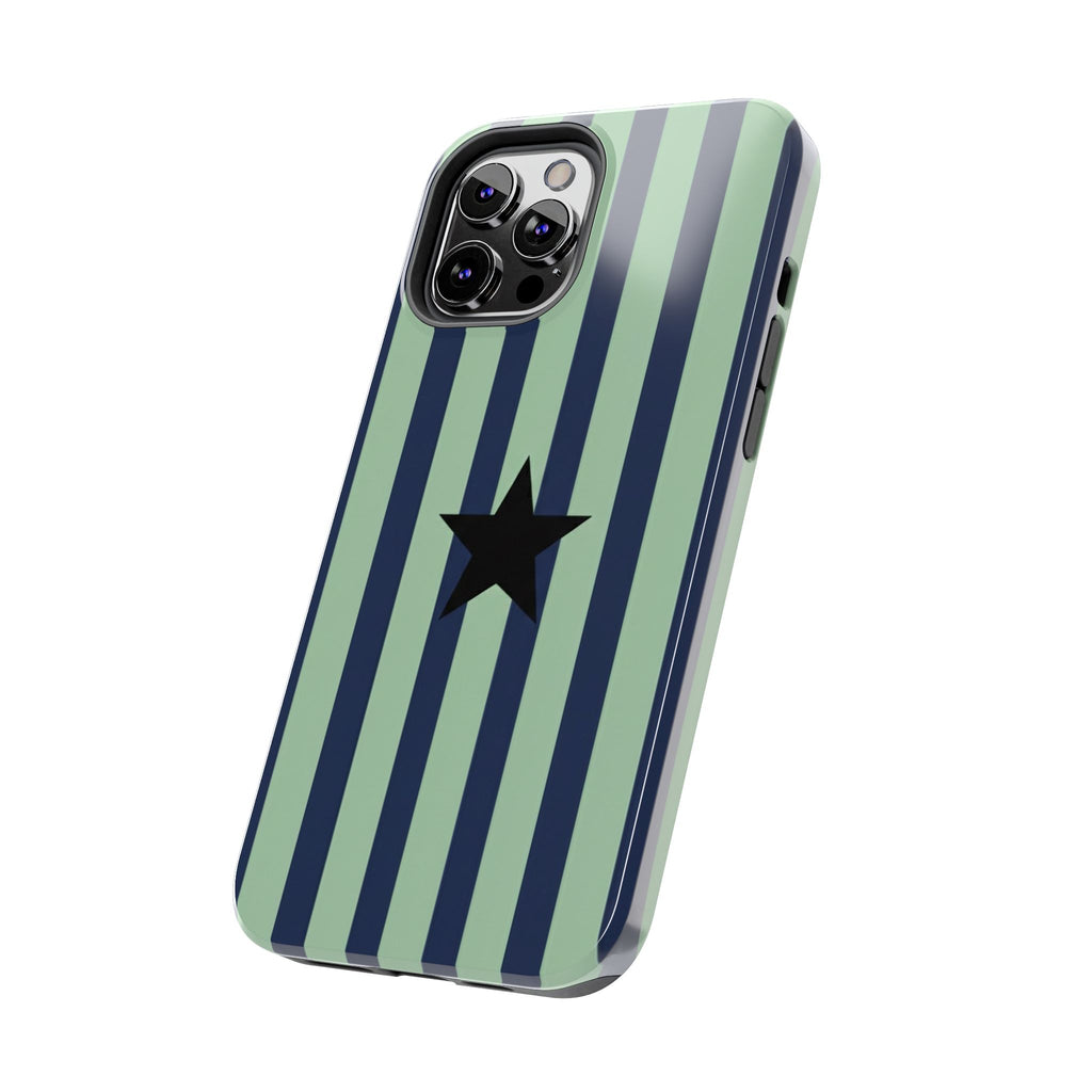 Stylish Tough Phone Cases, Durable Smartphone Covers, Trendy Tech Accessories, Unique Gifts for Teens, Striped Star Design
