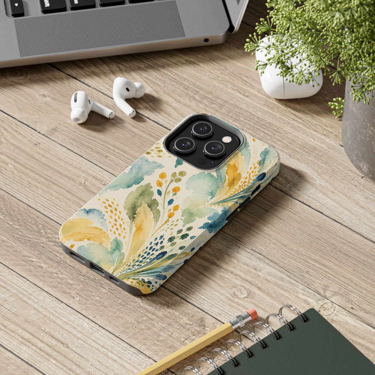 Watercolor Floral Swirl Phone Case | Tough Phone Case