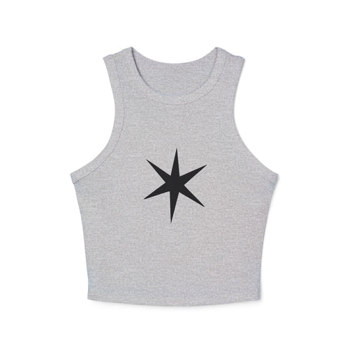 Black Nautical Star Tank Top | Minimal Starburst Graphic