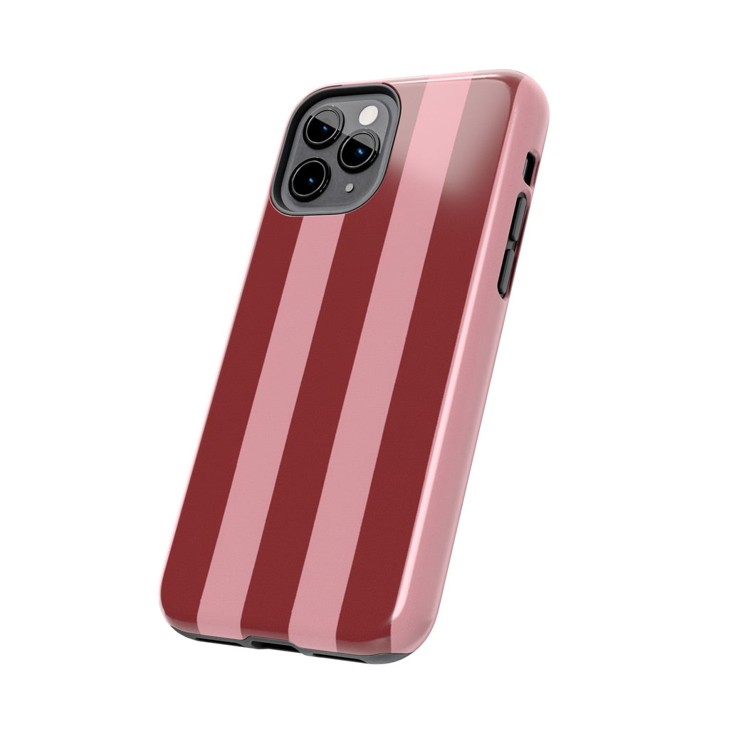 Striped Burgundy & Blush Phone Case