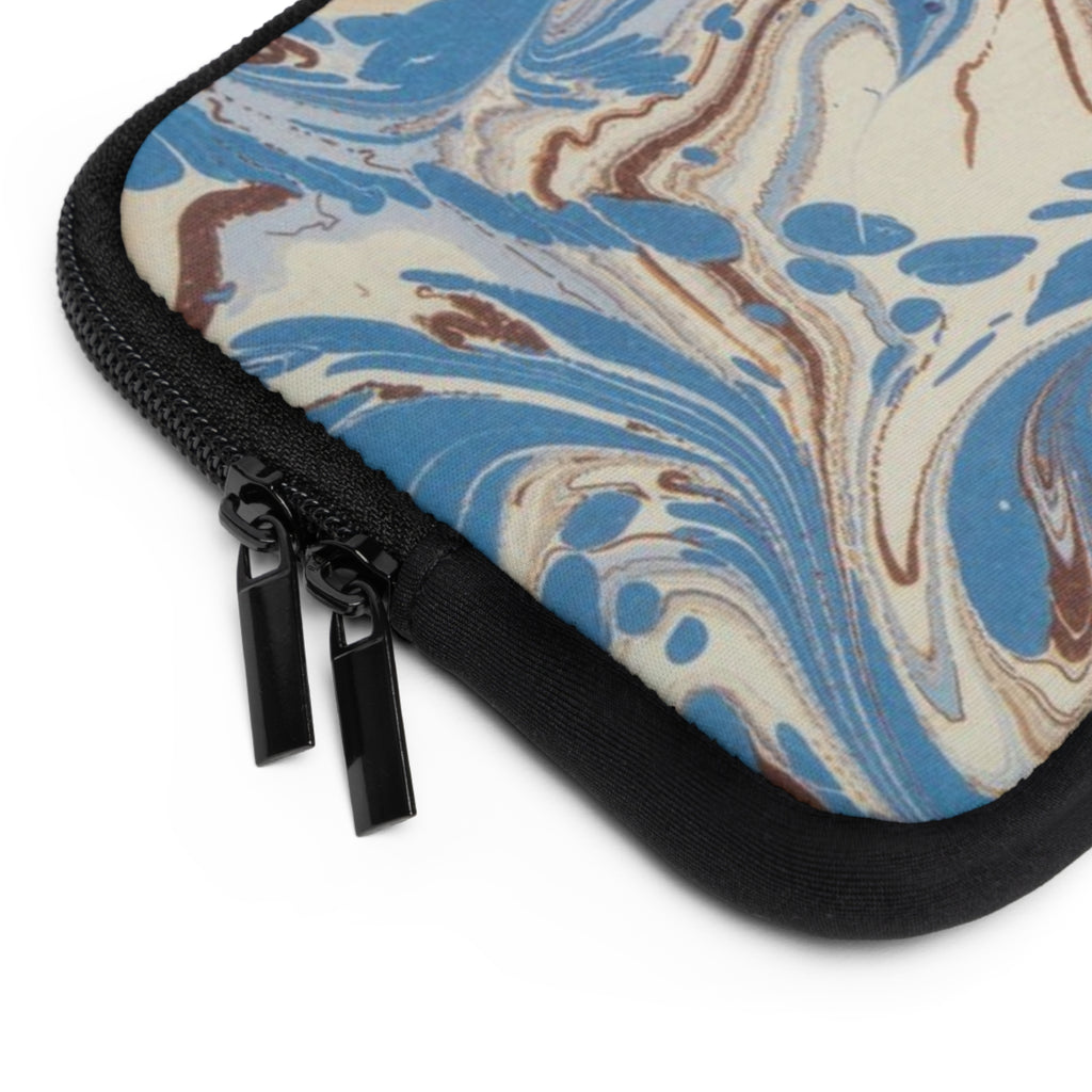 Blue Brown Marble Swirl Laptop Sleeve