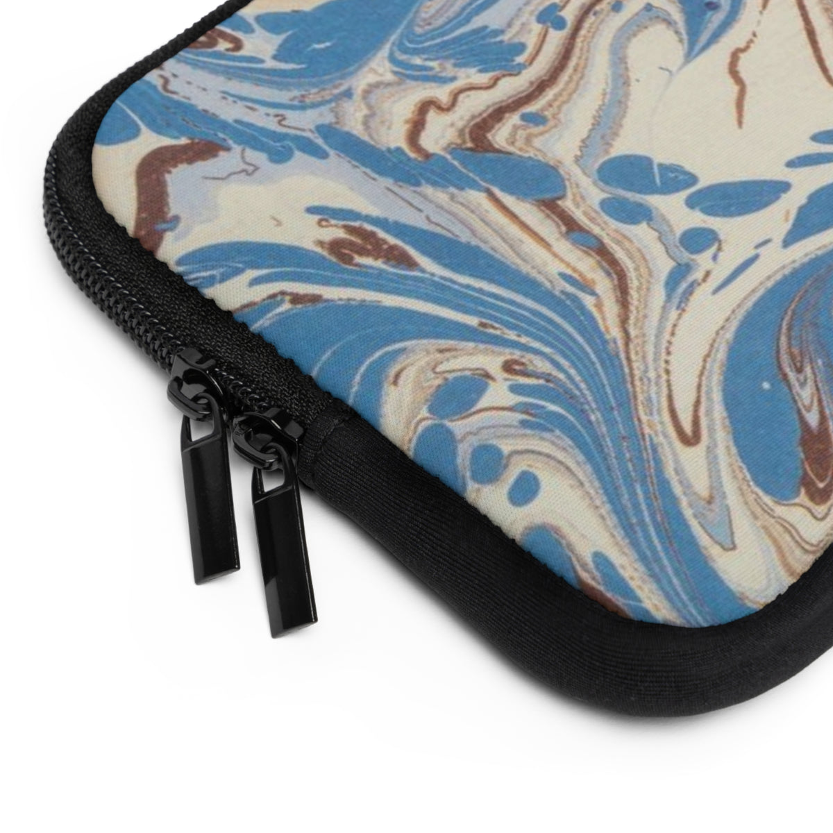 Blue Brown Marble Swirl Laptop Sleeve