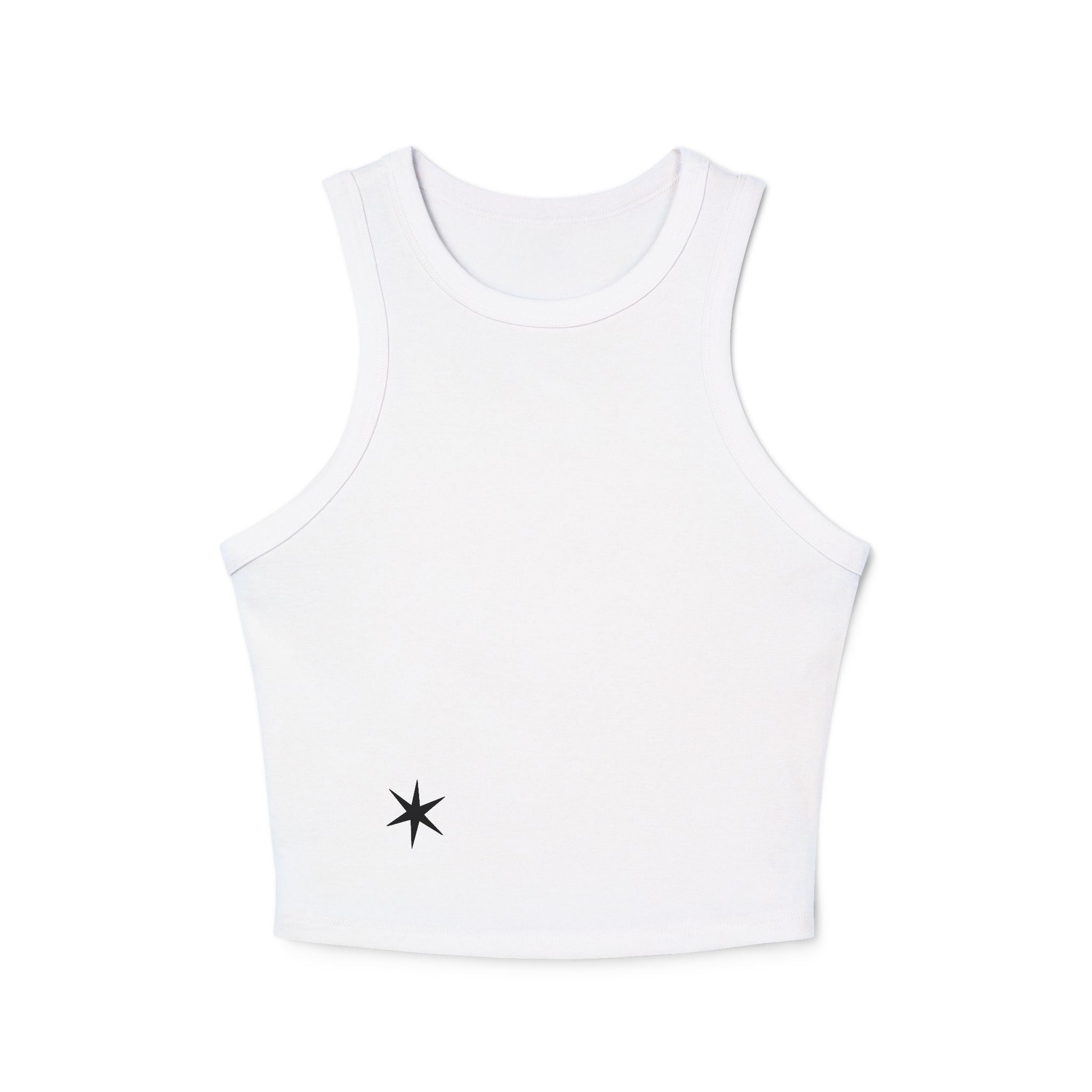 Small Starburst Minimalist Crop Tank Top | Rib Racerback