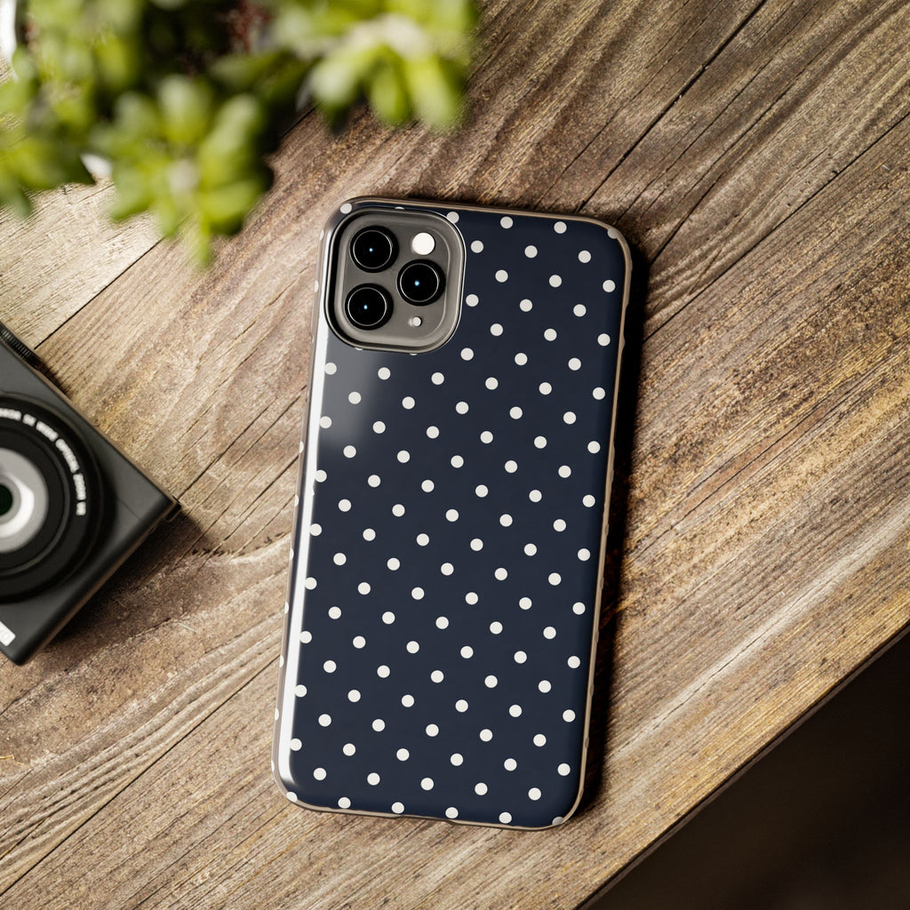 Navy Polka Dot Phone Case