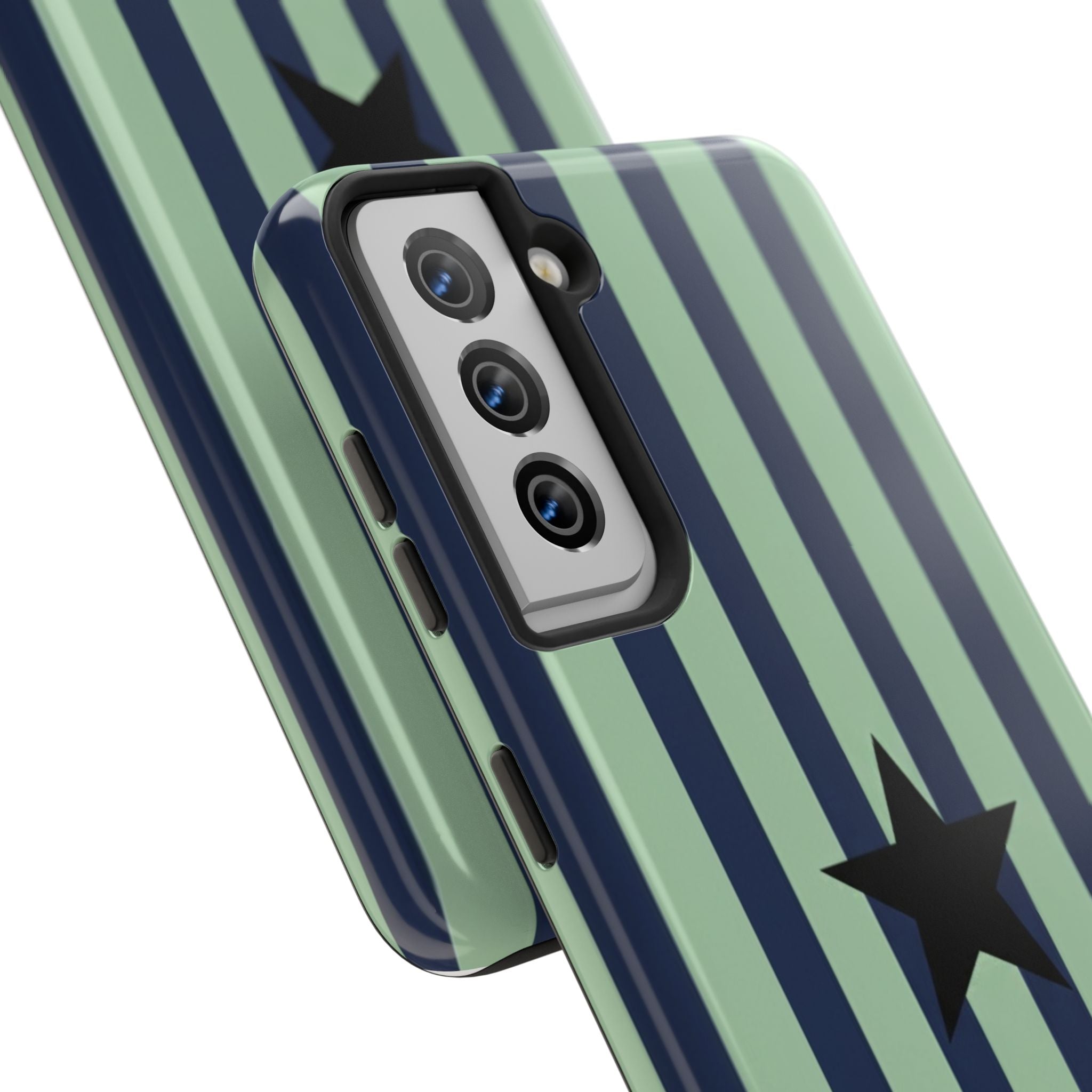 Stylish Tough Phone Cases, Durable Smartphone Covers, Trendy Tech Accessories, Unique Gifts for Teens, Striped Star Design