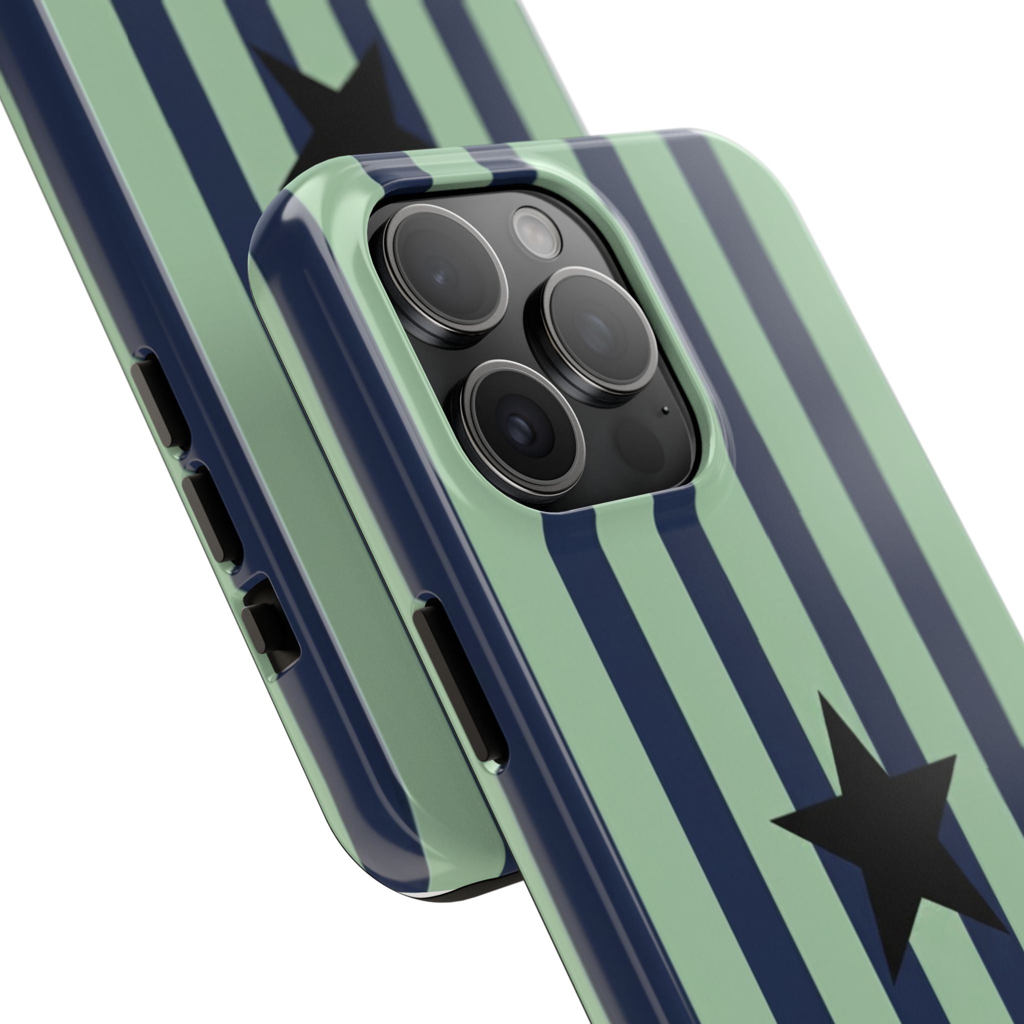Stylish Tough Phone Cases, Durable Smartphone Covers, Trendy Tech Accessories, Unique Gifts for Teens, Striped Star Design