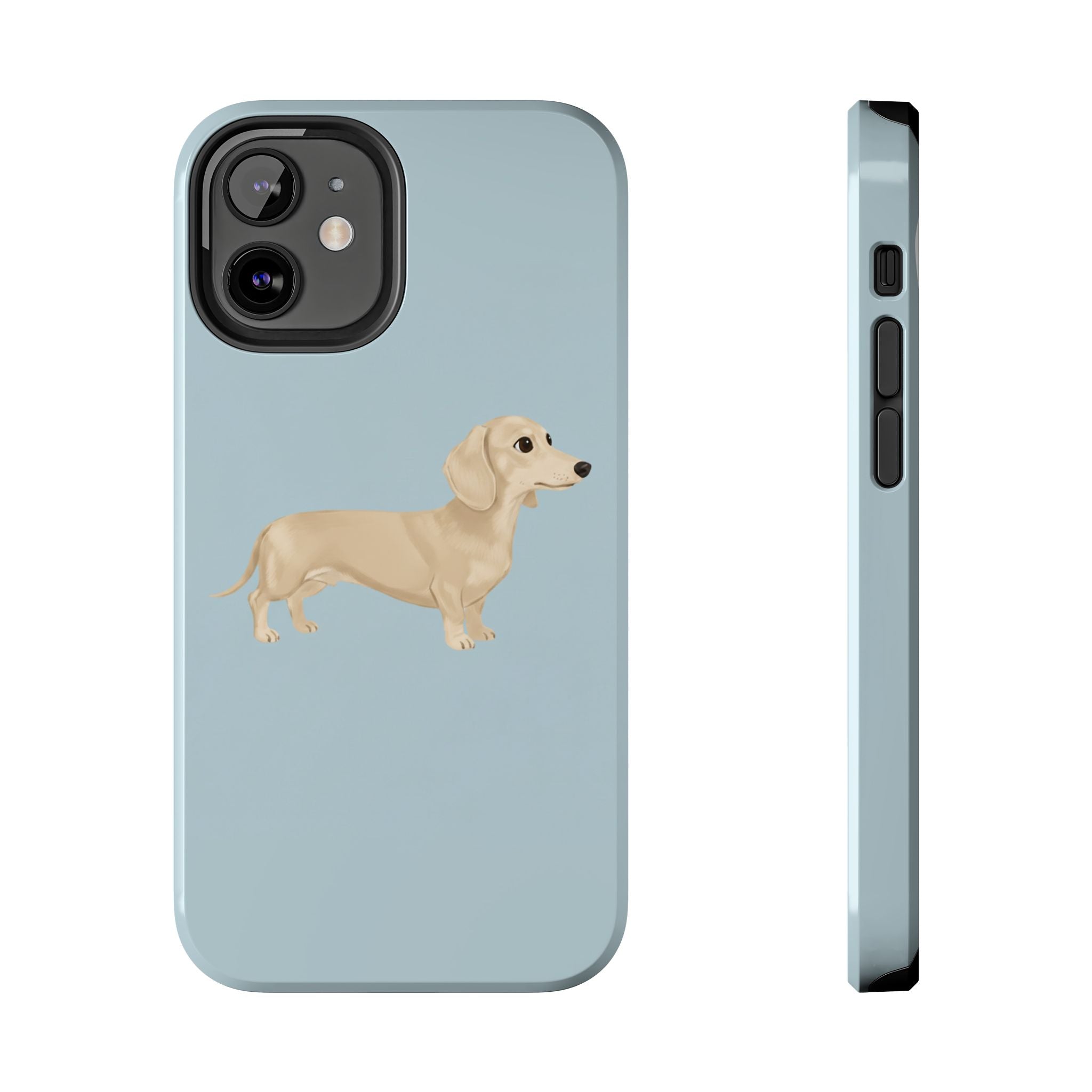Tough Phone Cases, Dachshund Dog Blue Protective Cover, Strong Phone Shell, Rugged Device Case, Hard Smartphone Sleeve, Resilient Mobile