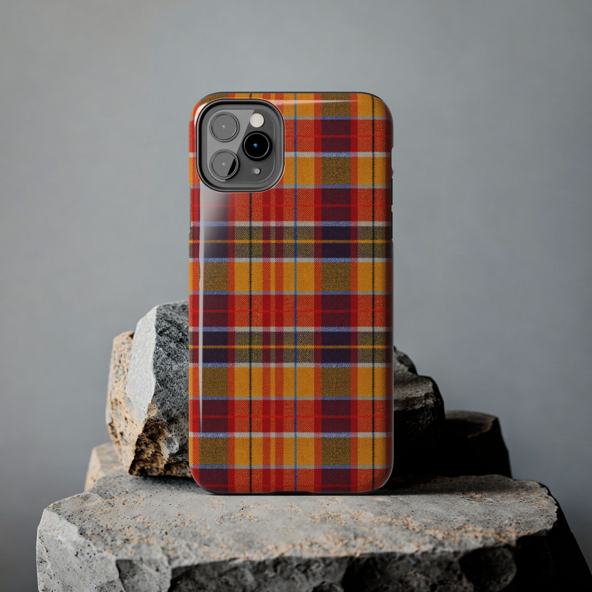 Autumn Plaid Tough Phone Case | Orange Red Yellow Plaid