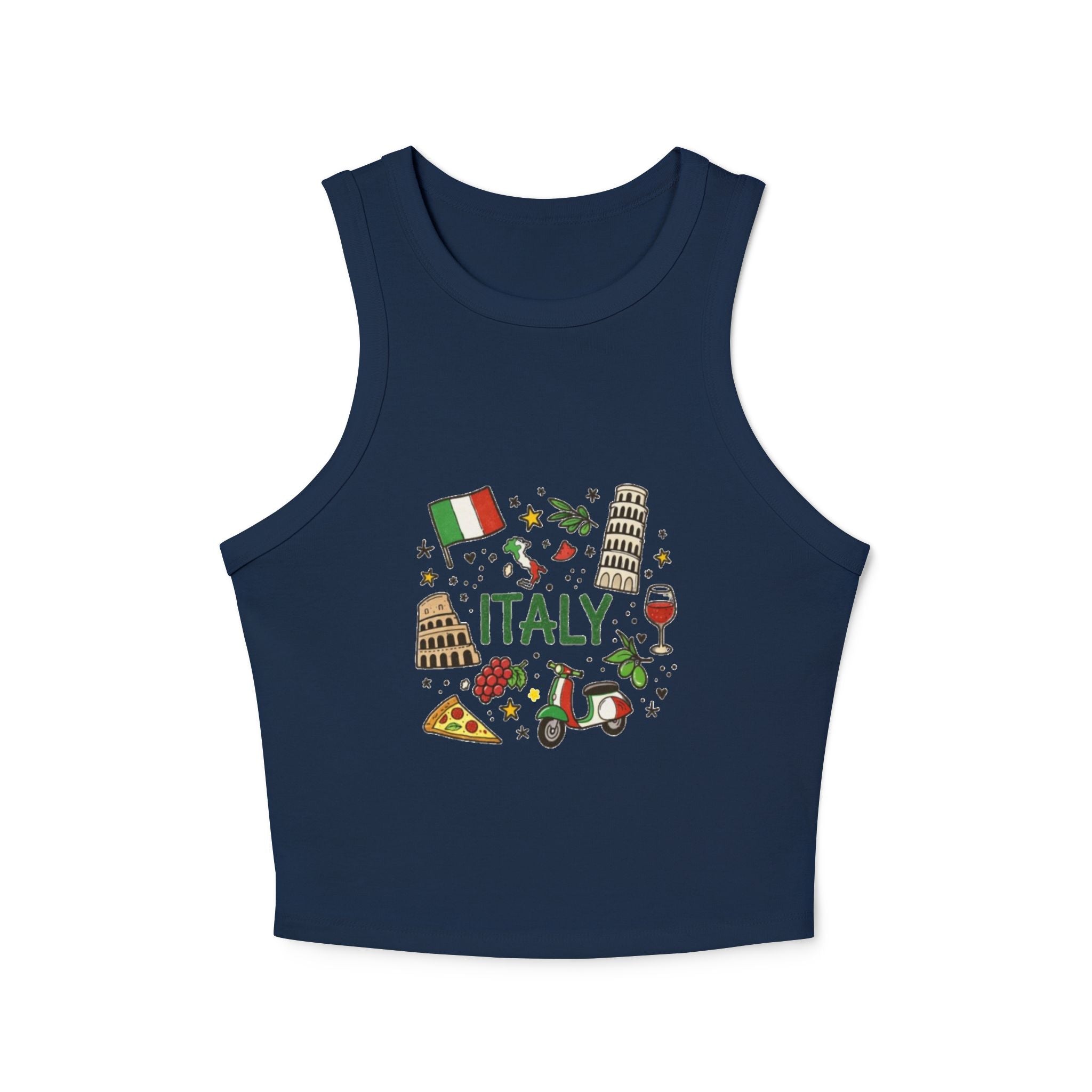 Italy Icons Tank Top | Leaning Tower, Pizza, Vespa, Flag