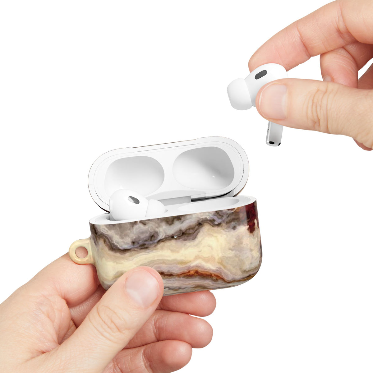 Brown Marble Pattern AirPod Case